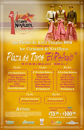 Cartel Oficial 1er. Certamen Novilleril Tampico 2014