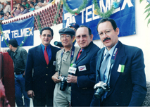 Transmitiendo la “Feria Nacional del Novillero Telmex”: Enrique Hernández Vázquez, Alfredo Flórez, Enrique Hernández Flores y Pepe Soto