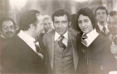 Con su Compadre, el Maestro Manolo Martínez, padrino de confirmación de Enrique Hernández Vázquez, al término de la ceremonia religiosa